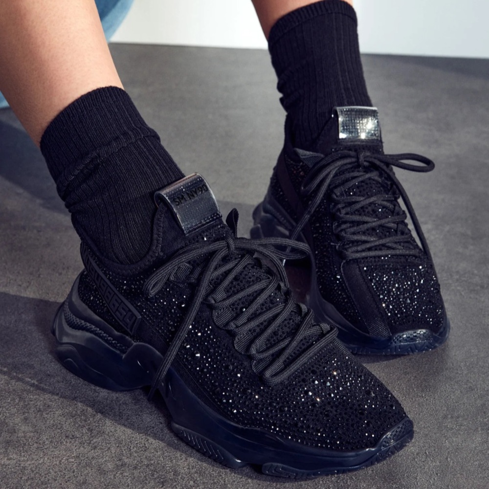 Steve Madden Maxima Black Rhinestones